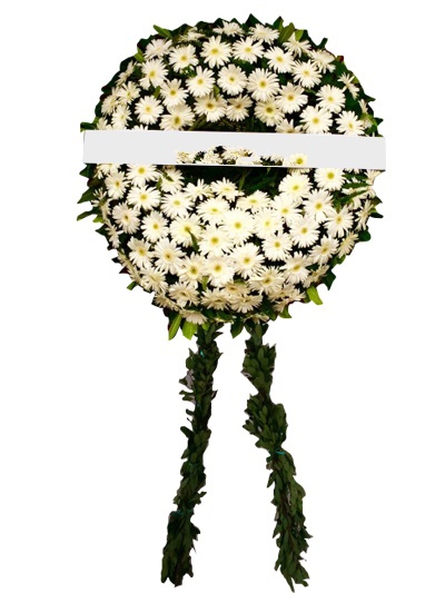 Beyaz Gerberalarla Cenaze Çelengi